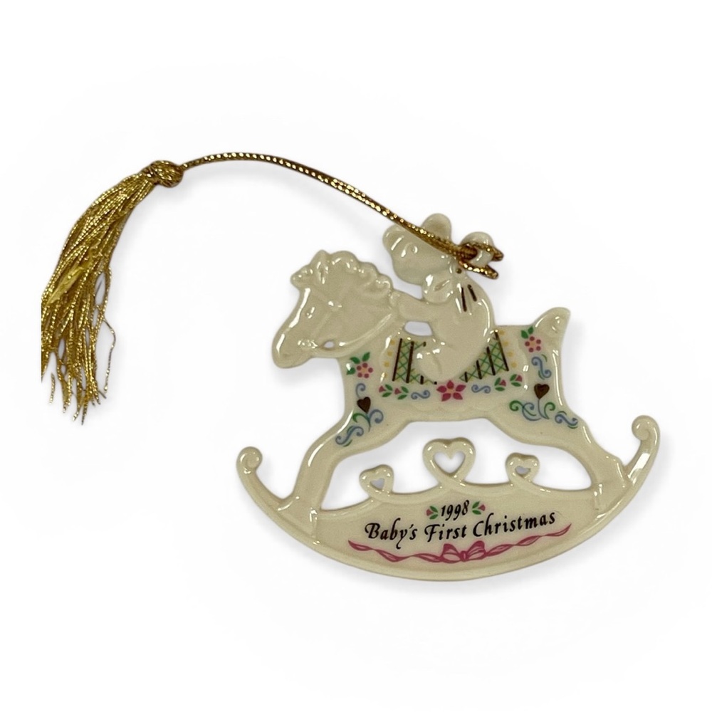 1998 Lenox "Baby's First Christmas" Rocking Horse Ornament
